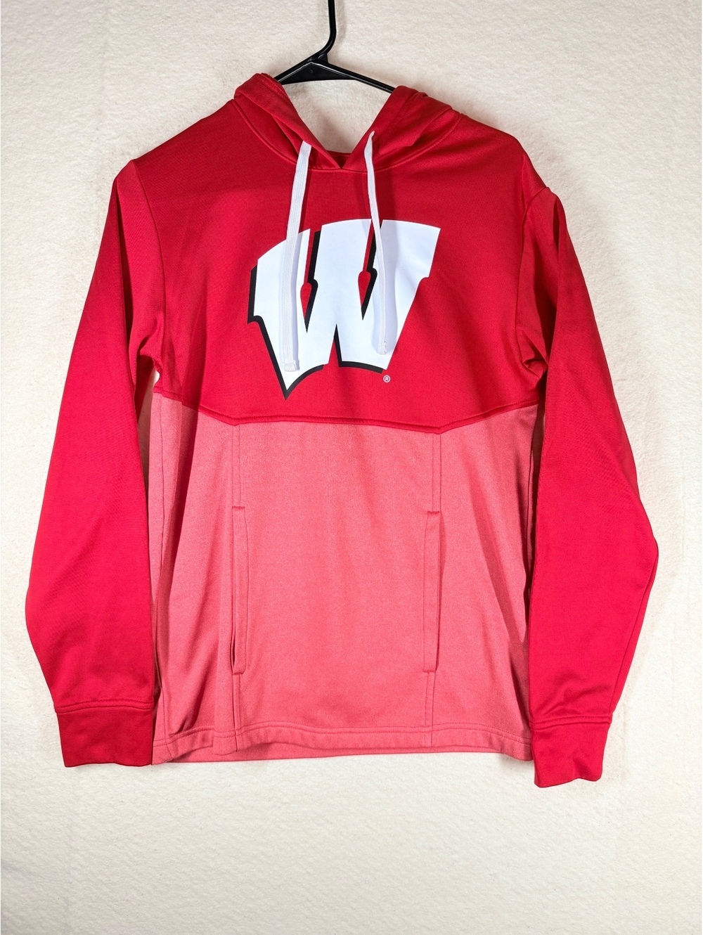 Hoodie S Red Fanatics Wisconsin Badgers Fleece Pullover Logo Pocket